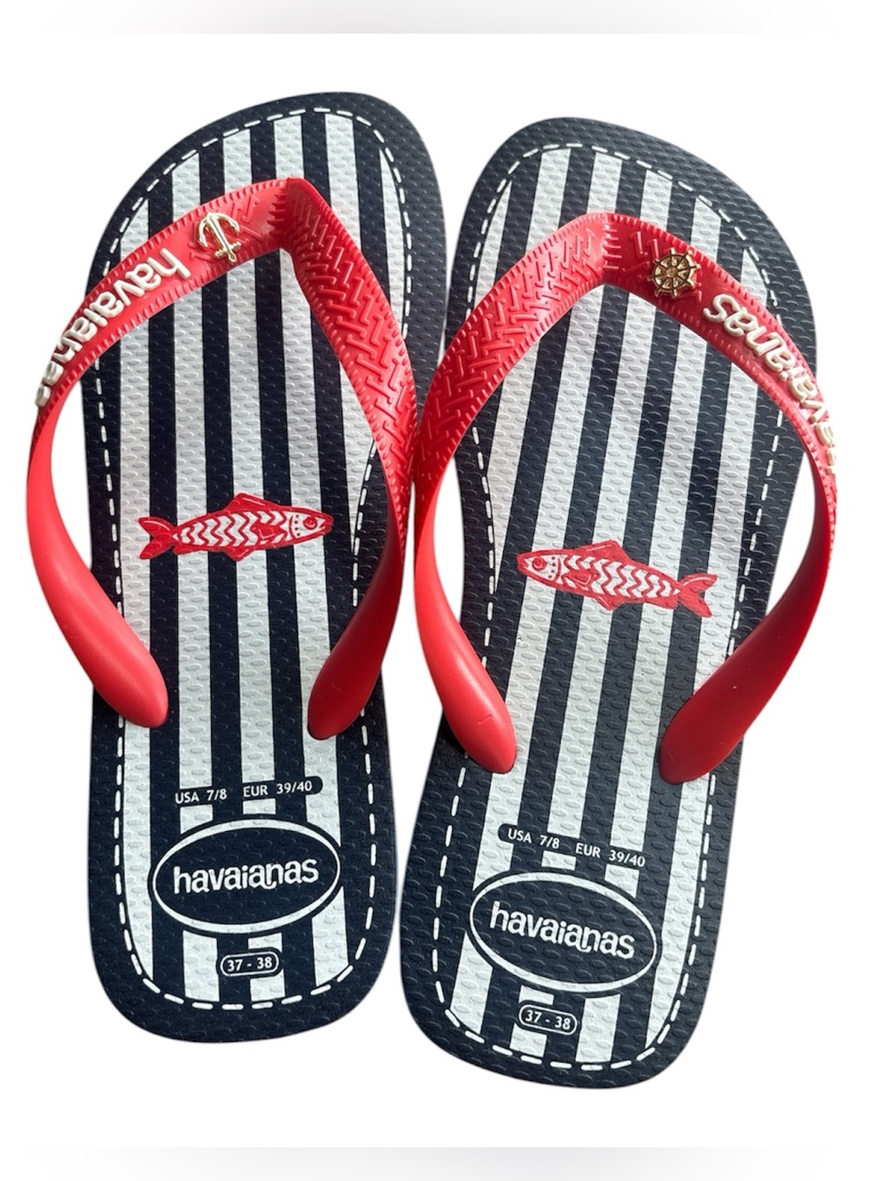 NWT Havaianas Top Nautical Breeze with charms included Size 7/8 - Picture 4 of 8